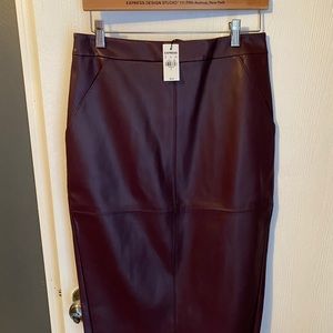 Express Maroon leather skirt